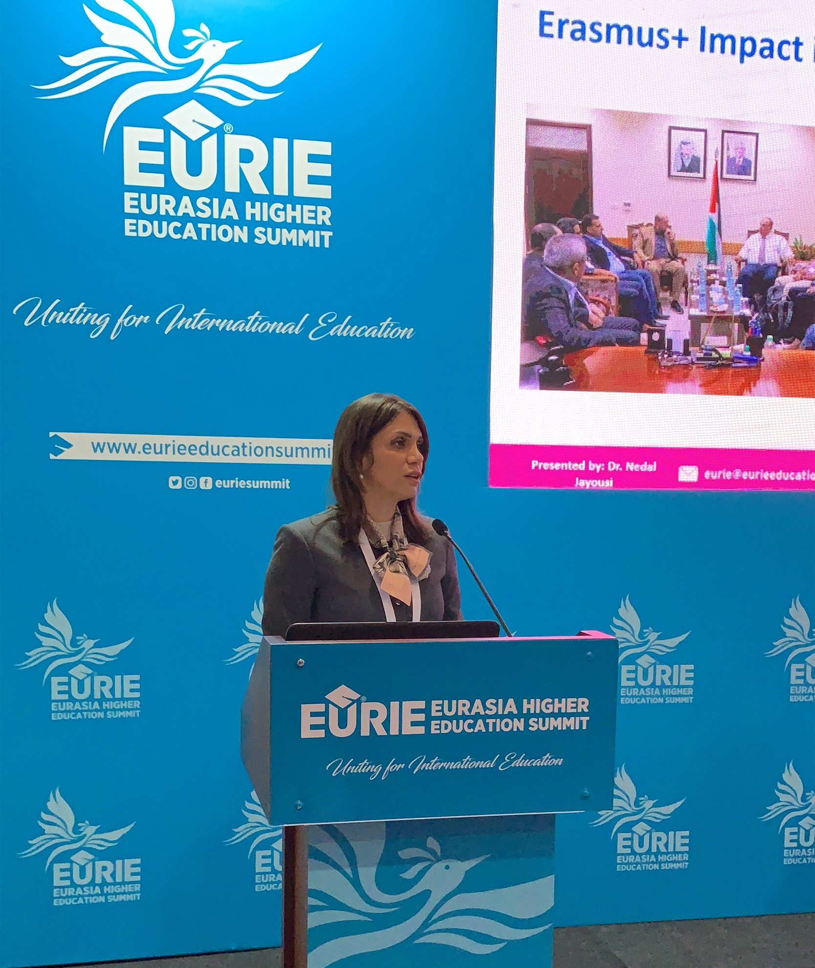 Dr. Dalal Iriqat’s Participation in the summit’s session about: the world with Eurie, entitled “Leadership in the Higher Education- Arab American University as a model”