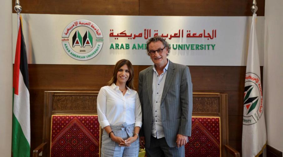 Head of Swiss Palestinian Association visits AAUP campus at Ramallah 