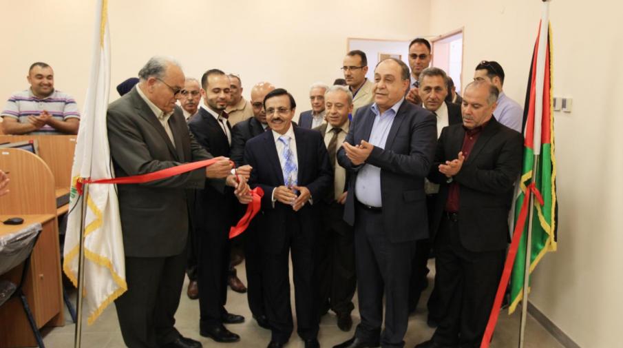 Arab American University Head of Directors Board Dr. Yousef Asfour opening new computer lab